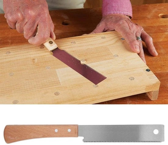 Assegai per legno 300 mm - Maniglie in legno di betulla - Progettazione ergonomico - Denti taglienti a doppia faccia - Adatto per tagli fini