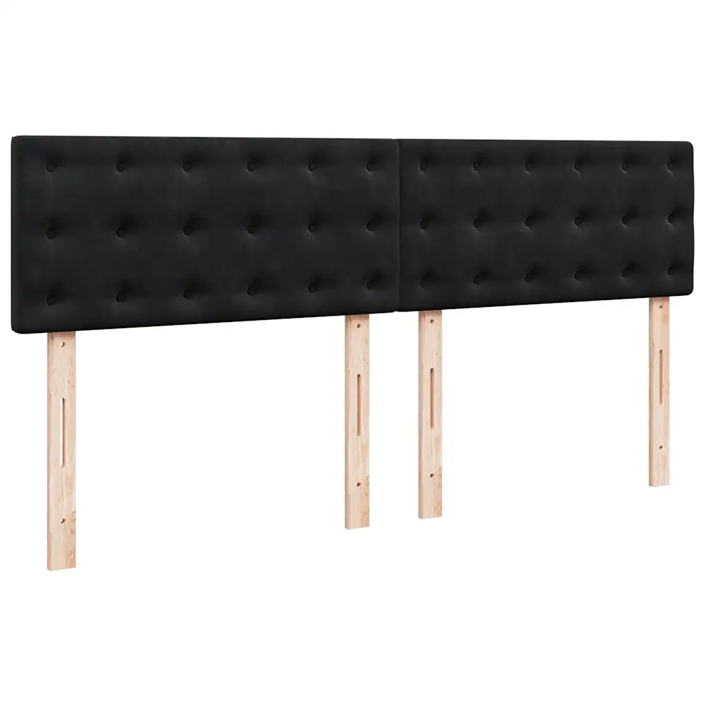 vidaXL Giroletto a Molle con Materasso Nero 200x200 cm in Velluto
