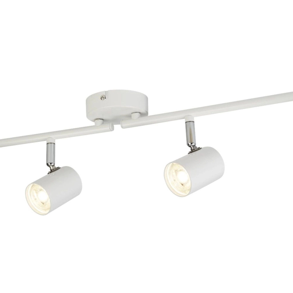 Plafoniera Contemporanea Rollo Acciaio Bianco Vetro Cromo Led 16,1W 3000K