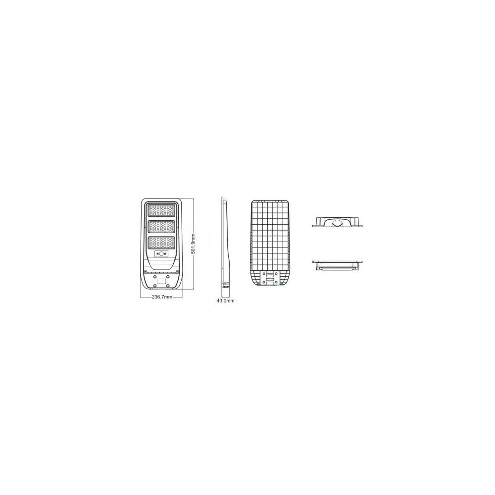 Trade Shop - Lampione Faretto Solare 150w Con Sensore Crepuscolare Luce Naturale 4000k Tr-150w -