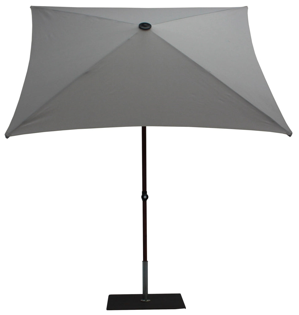 Ombrellone da Giardino 2x2 m Palo Ø38 mm in Alluminio Effetto Legno Tessuto Olefin Trend Wood Grigio
