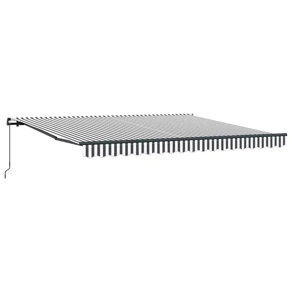 Tenda da Sole Retrattile Manuale Antracite e Bianco 400x300 cm 3310230