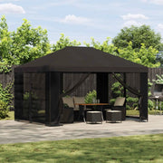 Gazebo 4 × 3 m Antracite Poliestere e Acciaio 190 900375