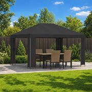 Gazebo 4 × 3 m Antracite Poliestere e Acciaio 190 gsm 900375