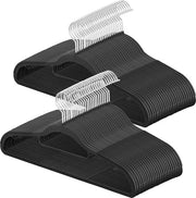 50 pezzi di attrezzi per appendiabiti in plastica antiscivolo - spazievitore - grigio metallizzato e nero - lunghezza 42 cm - spessore 0,5 cm