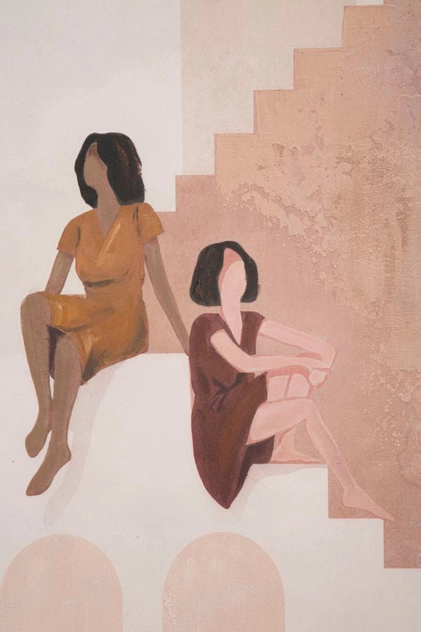 Dipinto su Tela Ladies 80x3,7x100 cm in Legno e Tessuto