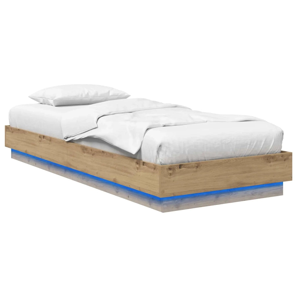 Letto con LED Rovere Artigianale 80 x 200 cm 8009010