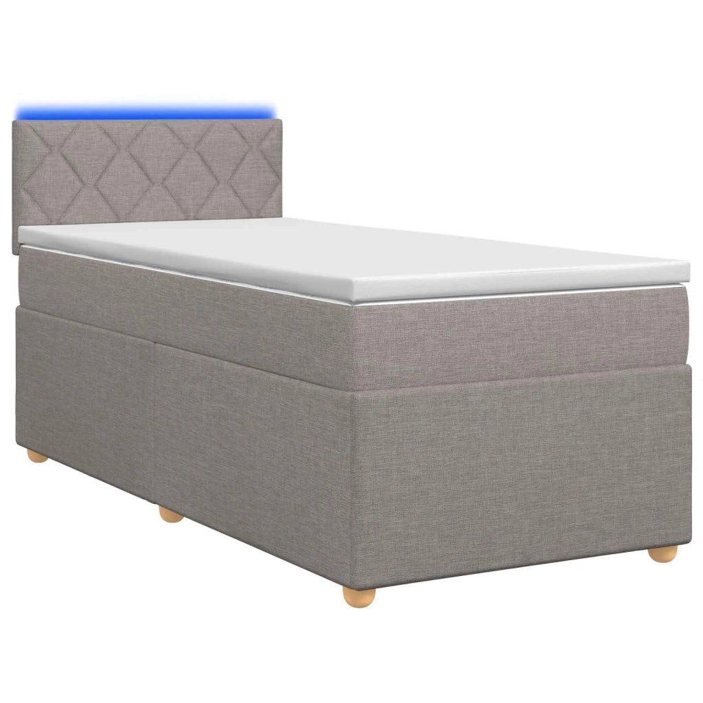 Letto box spring con materasso Tortora 100 x 200 cm Tessuto 3452363