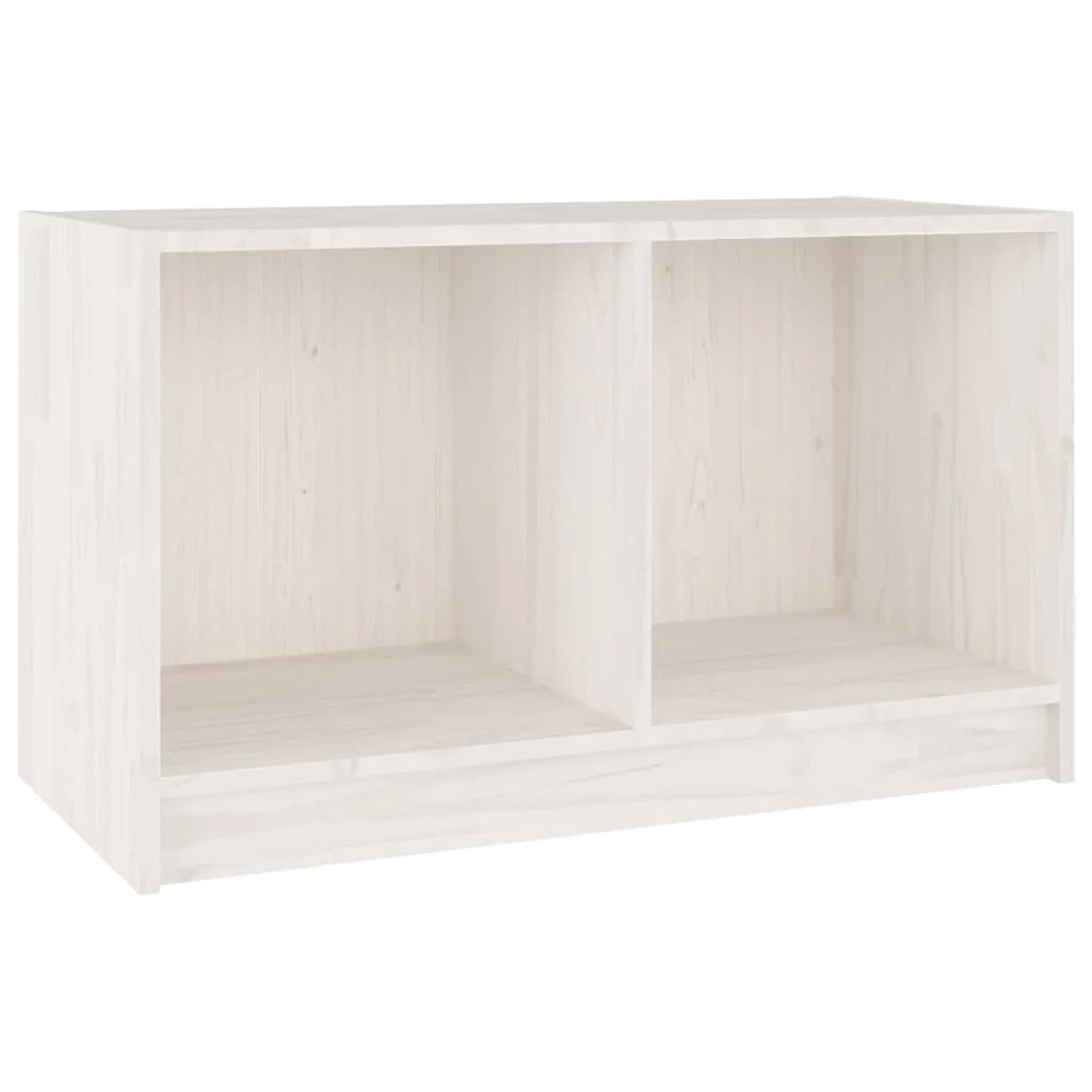 Mobile TV multimediale scaffale TV credenza mobile TV sala da pranzo soggiorno camera da letto 70 x 33 x 42 cm legno di pino massiccio bianco 02_0026176