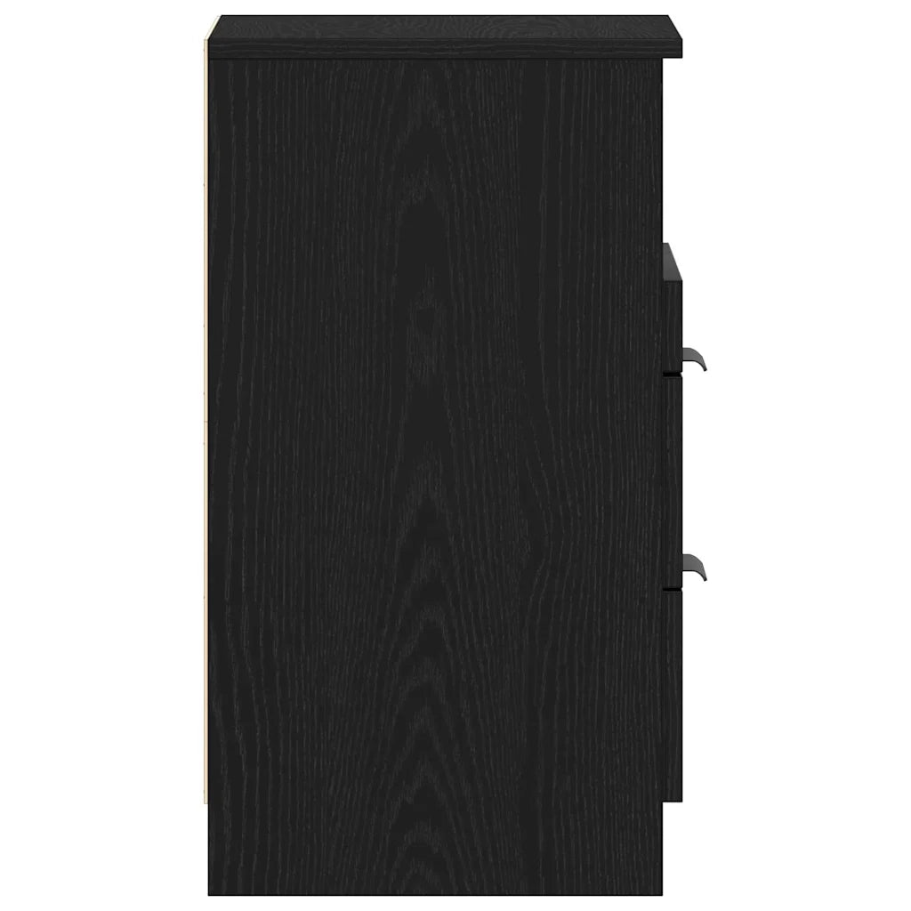 Armadio da Notte con cassetto 2 pcs Rovere Nero 40 x 35 x 65 cm 862742