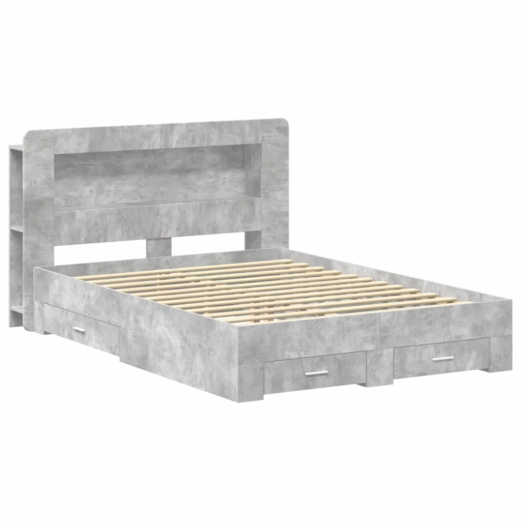 Telaio del letto con storage Grigio Cemento 160 x 200 cm 3433886