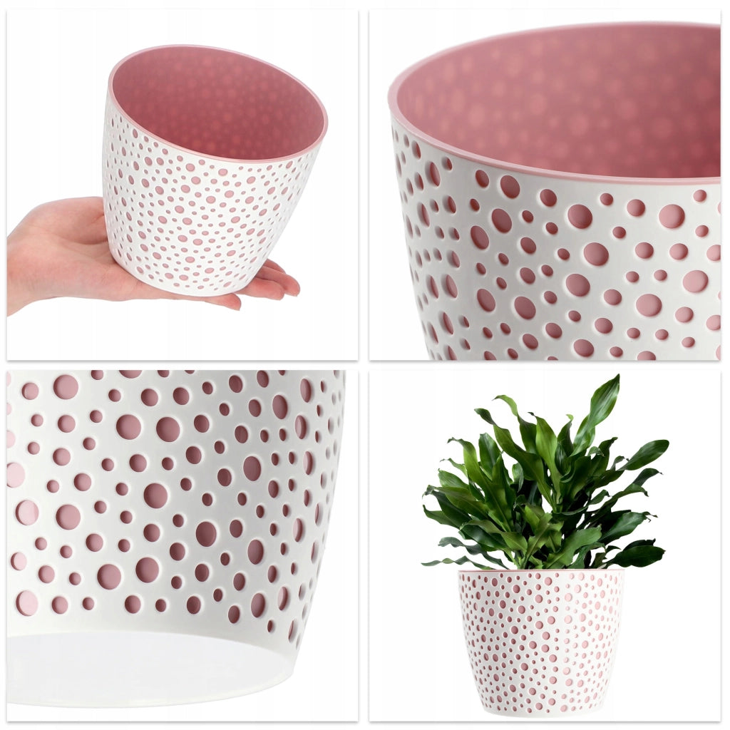 Vaso da fiori KADAX, Vaso da fiori, Vaso da fiori rotondo in plastica, 13 cm, rosa
