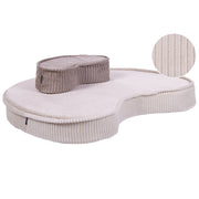 Set di 2 cuscini da terra in velluto a coste a forma di fagiolo beige e marrone cameretta soggiorno