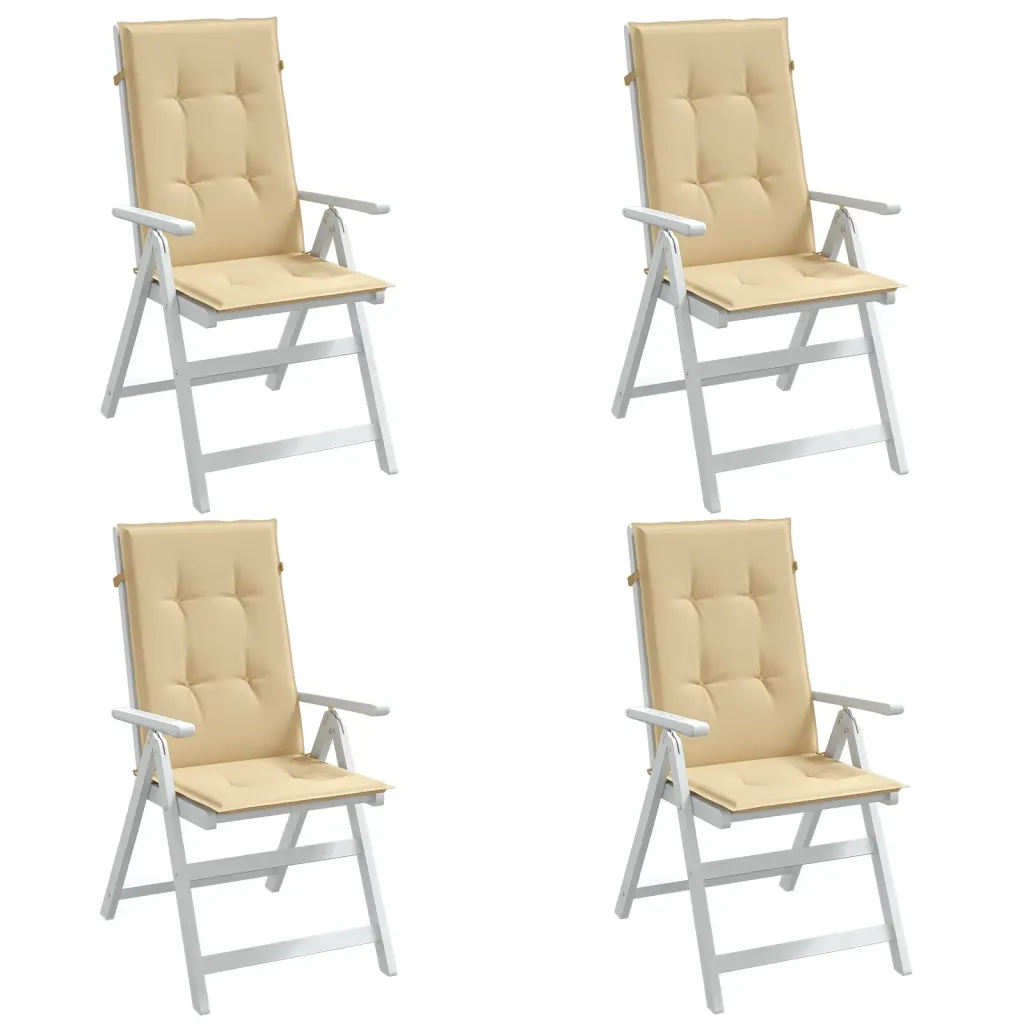Cuscini Sedia Schiena Alta 4 Beige MÃ©lange 120x50x4 Tessuto