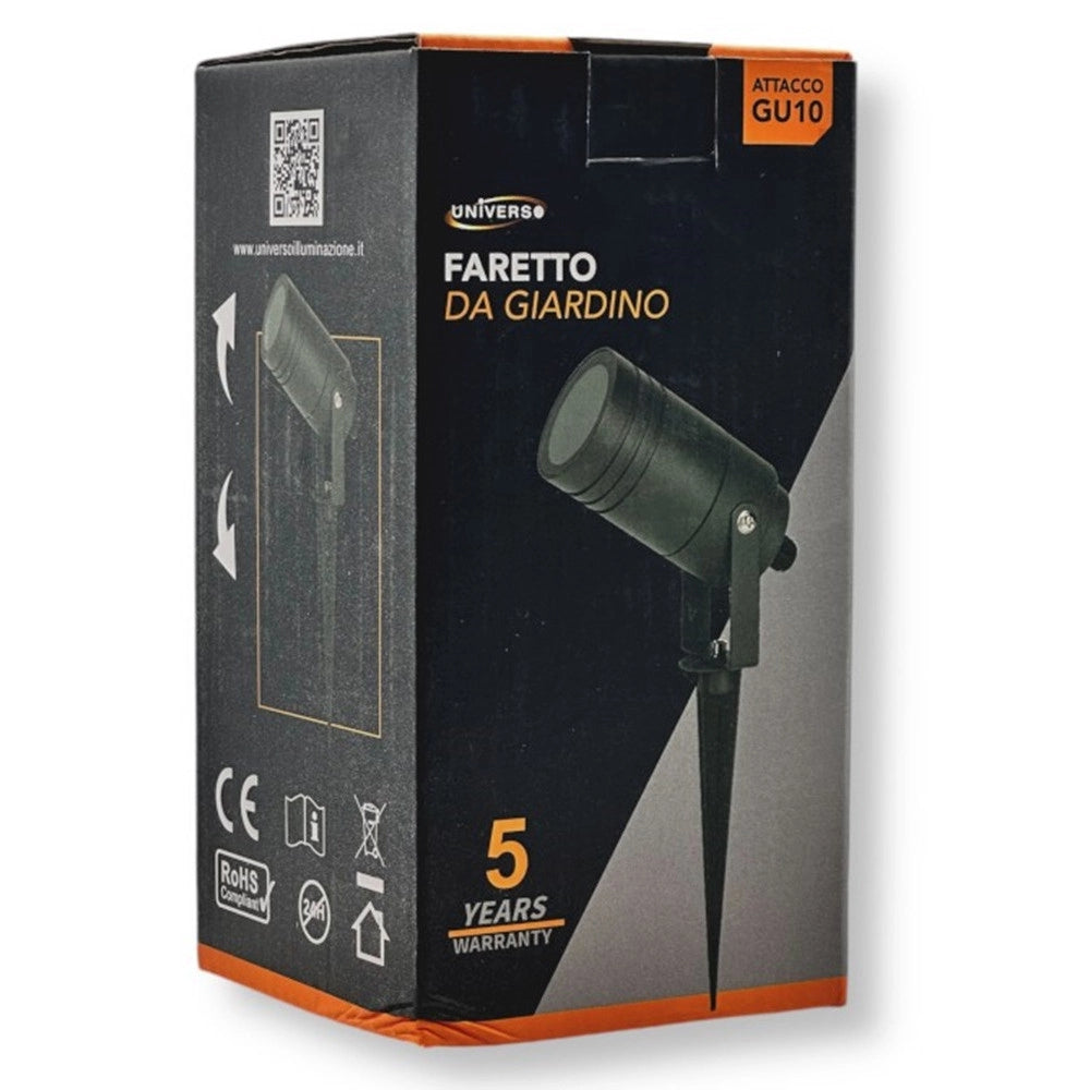 Trade Shop - Portafaretto Giardino Con Portalampada Lampadine Gu10 Picchetto Alluminio Ip65 837wa-b80-g -