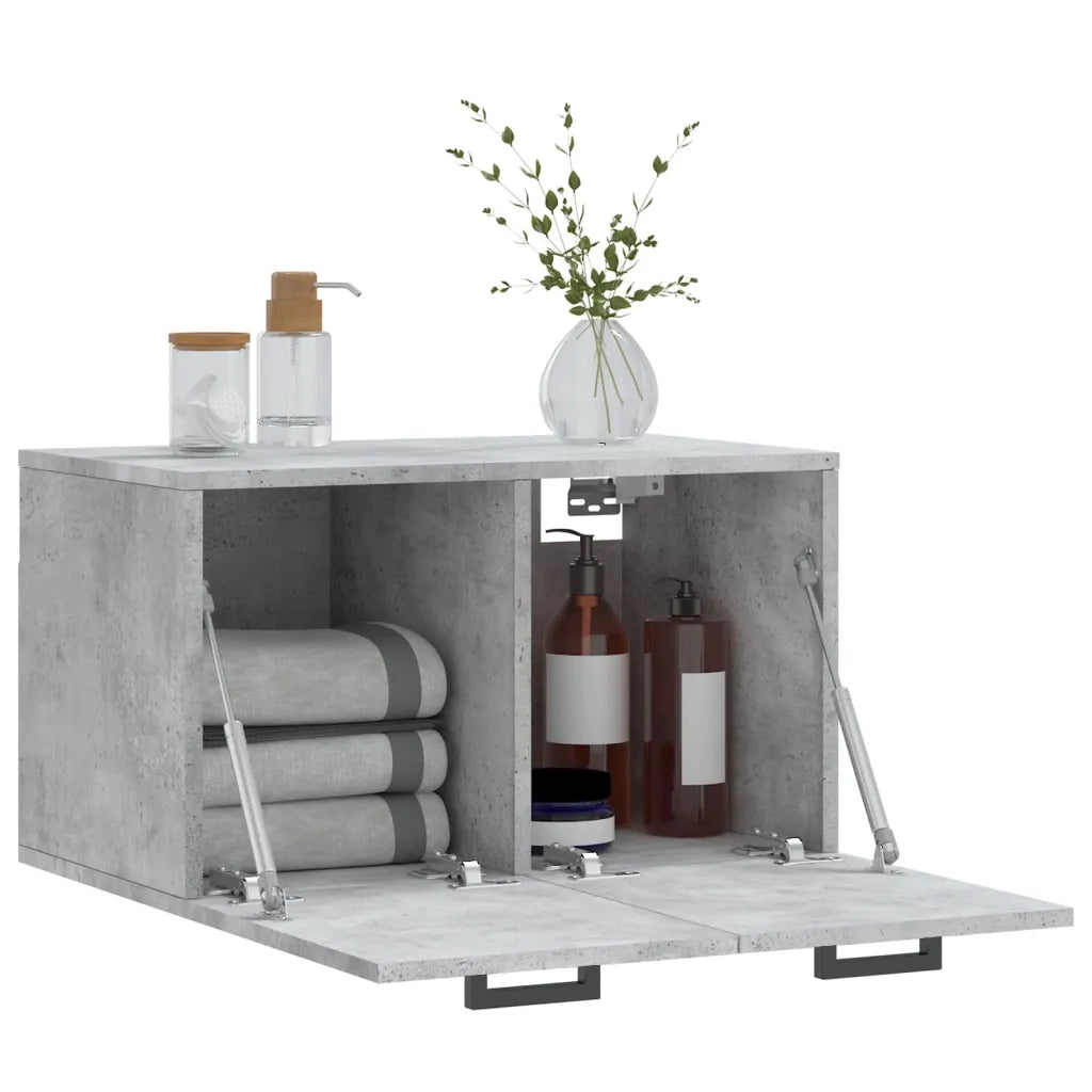 Mobile a Parete Grigio Cemento 60x36,5x35 cm Legno Multistrato 830024