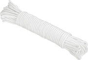 Tessuto in polipropilene intrecciato, 30 m, bianco, diametro 8 mm, per uso interno ed esterno, per camping, corda per asciugatura