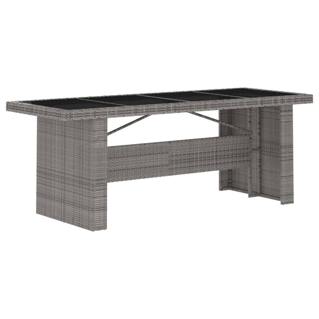 Set da pranzo da giardino 9 pezzi con cuscini in resina intrecciata grigia 02_0014935