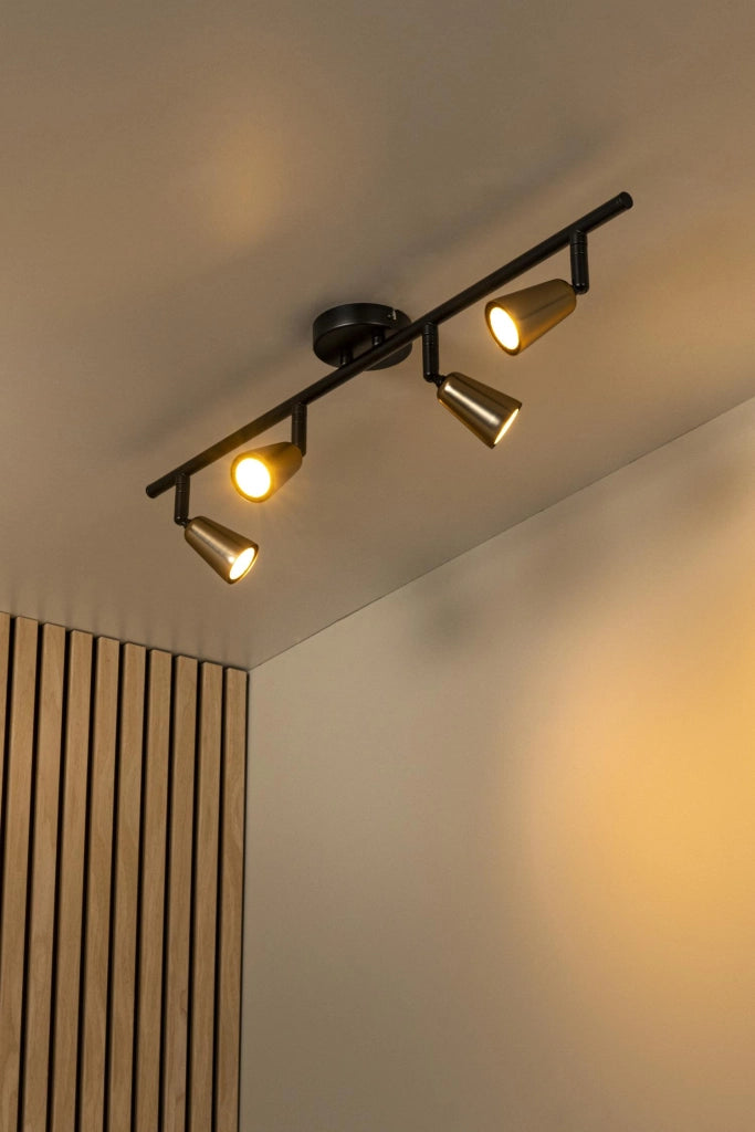 Faretto da soffitto TIANA 4xGU10 oro/nero Lucide