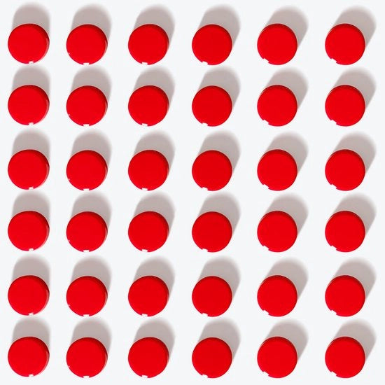 Magnetici per lavagne e frigoriferi, 40 pezzi forti, mini, piccoli, rotondi - per lavagne bianche, lavagne per appunti (rosso)