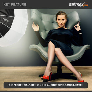 Essential Balloon Softbox 65cm + adattatore softbox per Hensel Expert, diffusore di luce a 360° ad apertura rapida, compatibile con tutti i comuni flash e luci continue con attacco Bowens