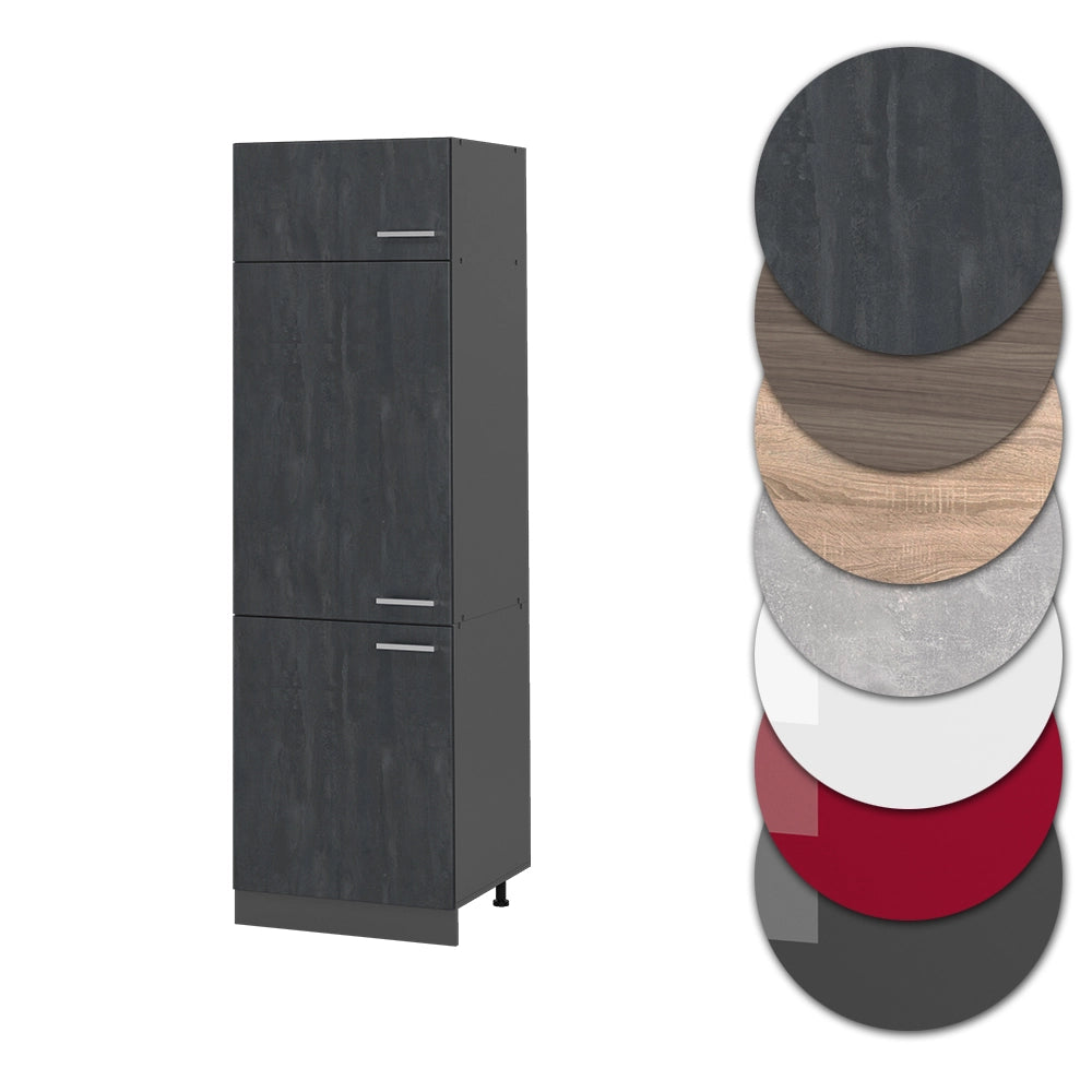 Vicco Armadio frigorifero Calcestruzzo nero 60 cm