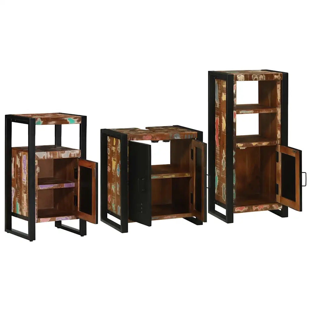 Set di mobili per il bagno 3 pcs Legno Recuperato Massello 3305625