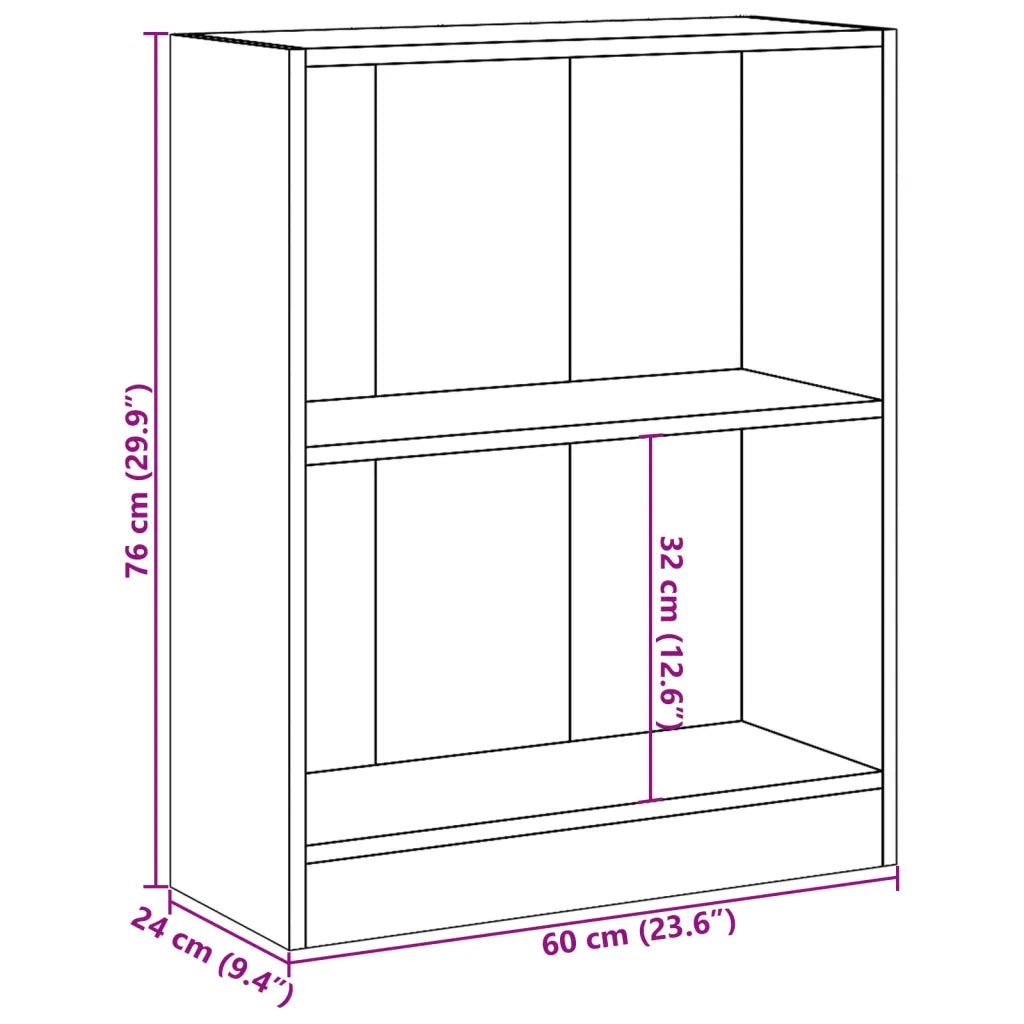 Libreria Grigio Sonoma 60x24x76 cm in Legno Multistrato 815085