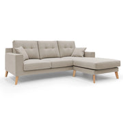 Danish Divano angolare REVERSIBILE in tessuto morbido impermeabile T02 237 cm beige