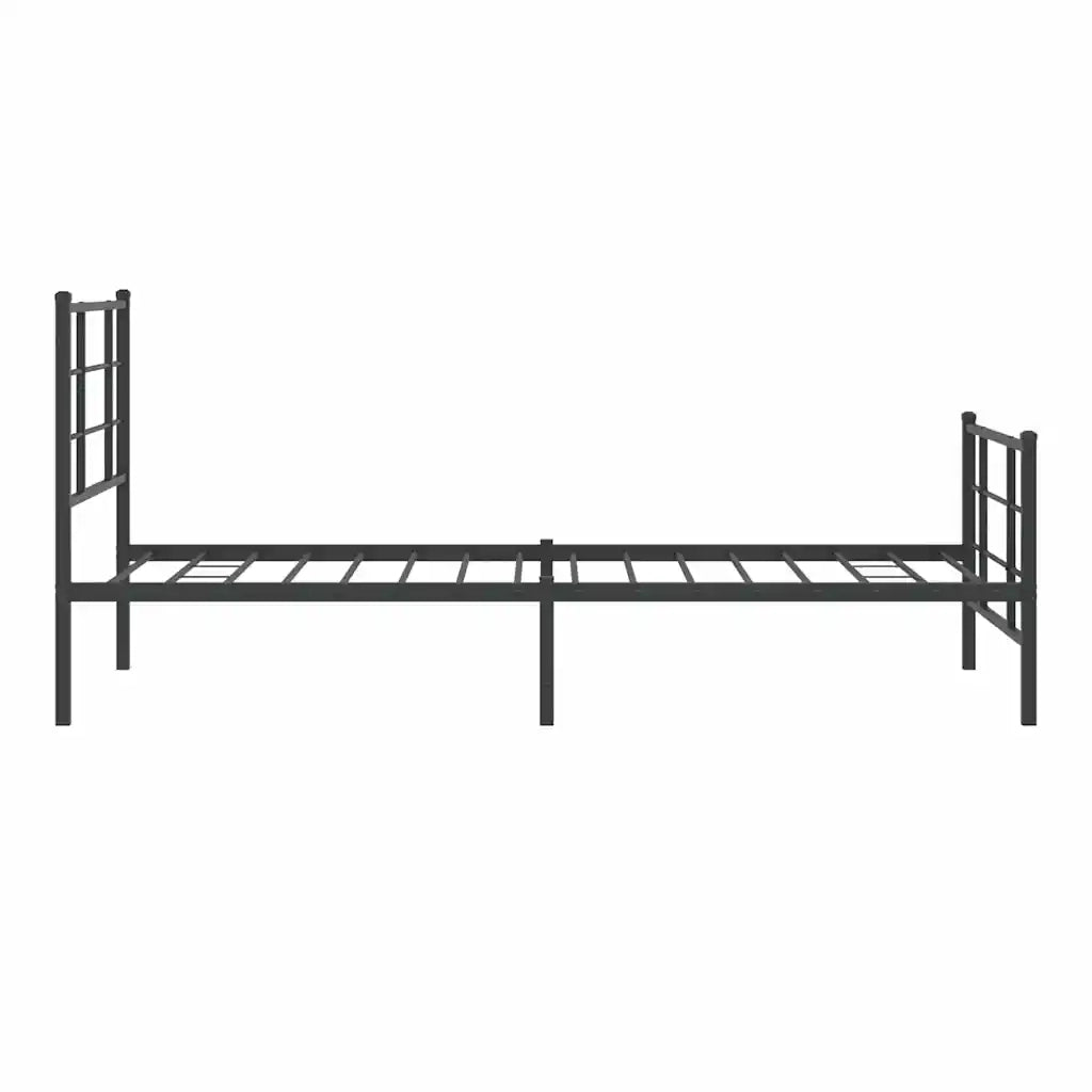 Giroletto con Testiera e Pediera-Struttura Letto Metallo Nero 90x200 cm 153447