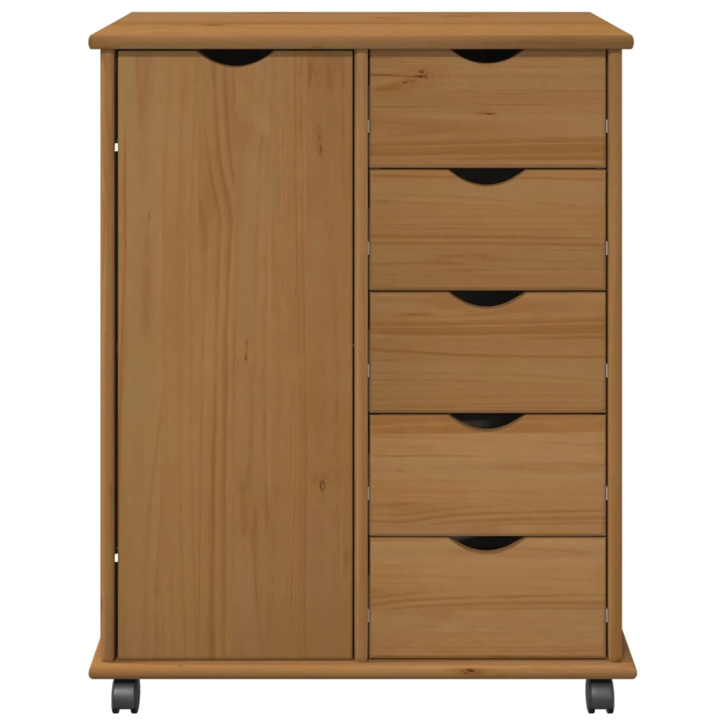 Mobile con Ruote con ruota Marrone miele 63,5 x 39 x 79 cm 42028360