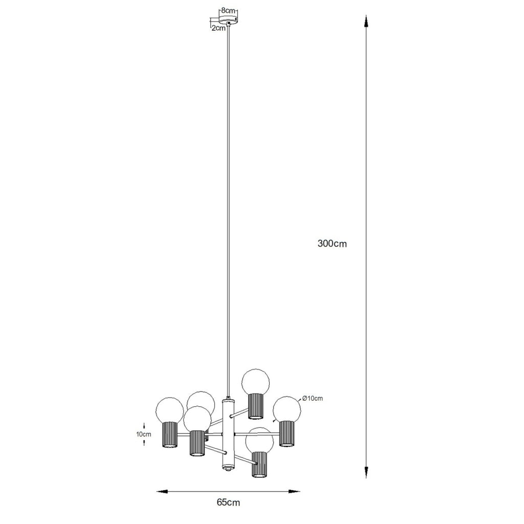 Lampadario moderno bianco sfere vetro 6xG9 SFERA Pure Lume