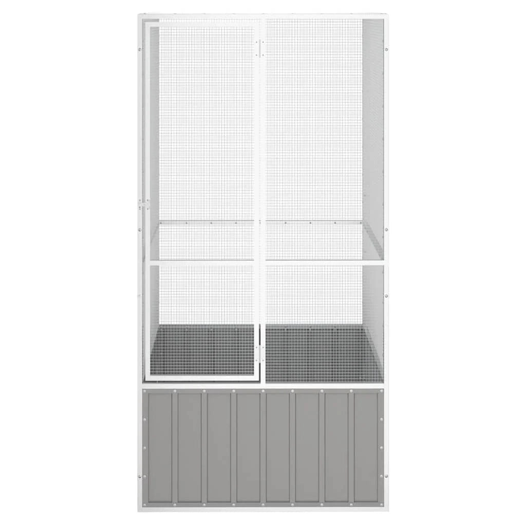 Gabbia per uccelli 111 x 107 x 211,5 cm acciaio zincato grigio 02_0041700