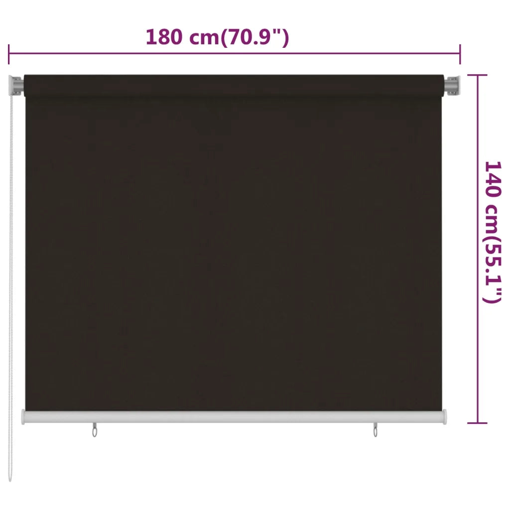 Tenda a Rullo per Esterni 185(L)x140(A) cm Marrone HDPE 312971