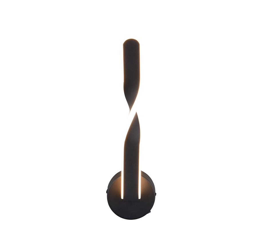 Applique LED, metallo, nero, H 46 cm, Ginko