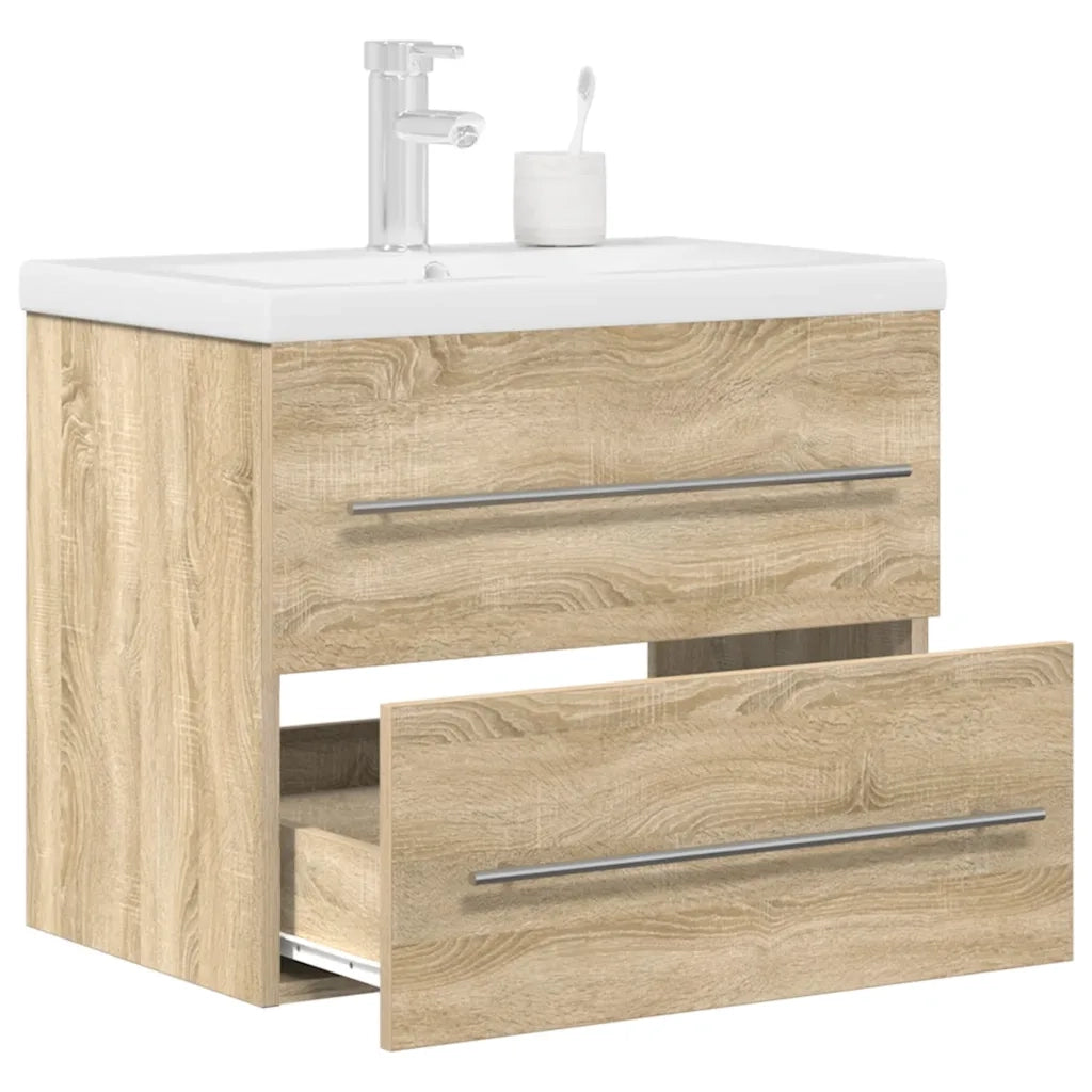 vidaXL Set Mobili da Bagno 2 pz Rovere Sonoma in Legno Multistrato