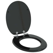 Sedile per toilette con chiusura morbida Nero 44 x 38 cm 42027173