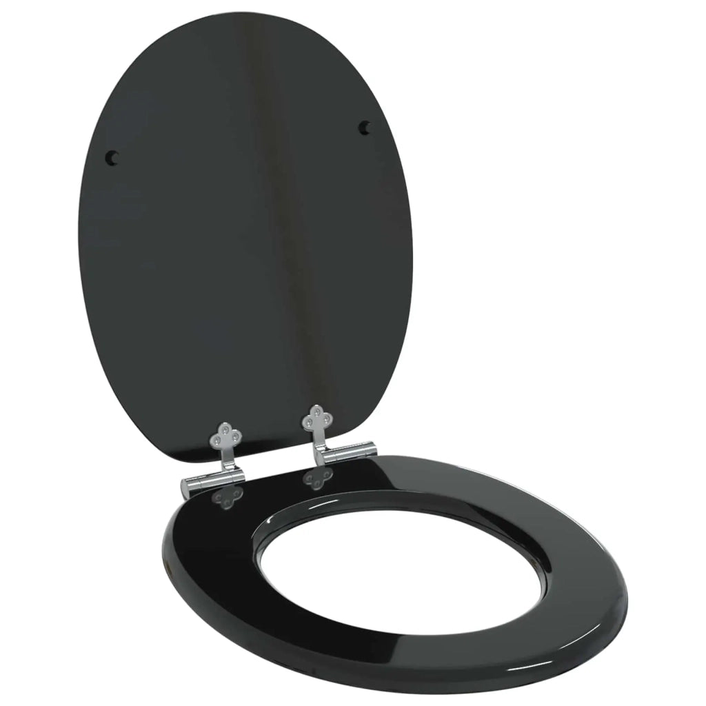 Sedile per toilette con chiusura morbida Nero 44 x 38 cm 42027173