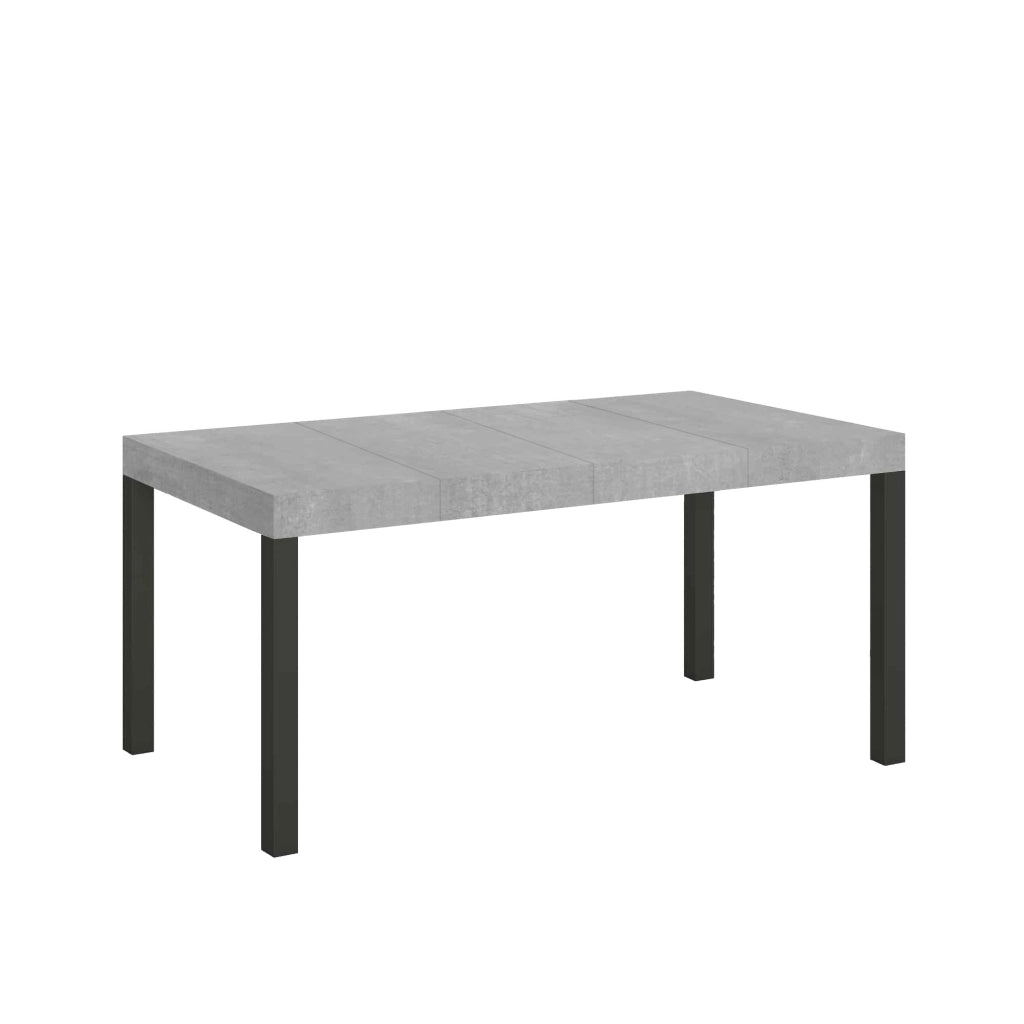 Tavolo Allungabile 120/380x90 cm Everyday Premium Cemento Gambe Antracite