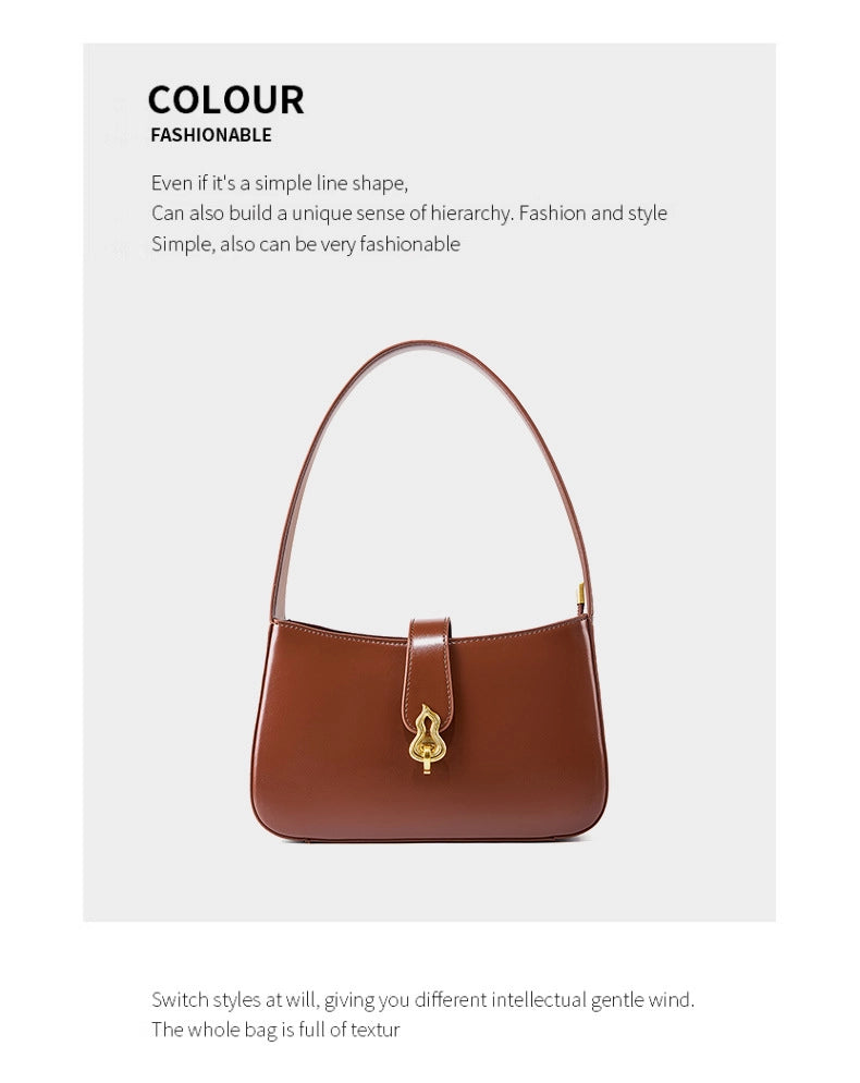 Borsa a mano da donna in vera pelle, modello tote bag, borsa a tracolla, marrone