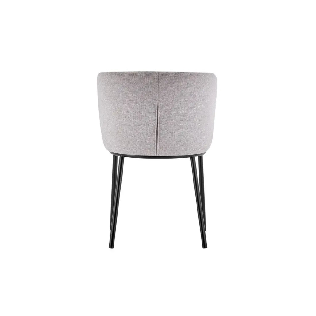 Sedia ARTHUS – Tessuto beige con piedi in metallo nero – H76 × L52 × P54 cm