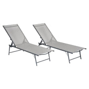 Set di 2 lettini pieghevoli SICILIA in textilene grigio - struttura antracite