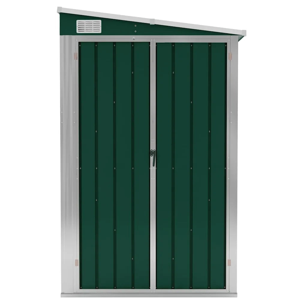 Capanno Giardino a Parete Verde 118x382x178 cm Acciaio Zincato 316229