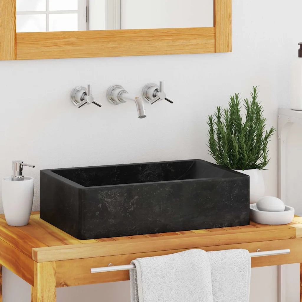 Lavello 45x30x12 cm Marmo Lucido Nero CFW4914918
