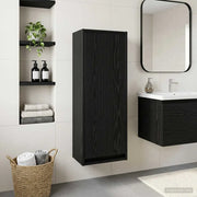 Mobile lavabo da parete Rovere Nero 35 x 20 x 81 cm