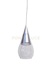 SOSPESI-GU10 C Sospensione vetro 1 luce color cristallo attacco GU10 diam.10cm senza base h.23cm