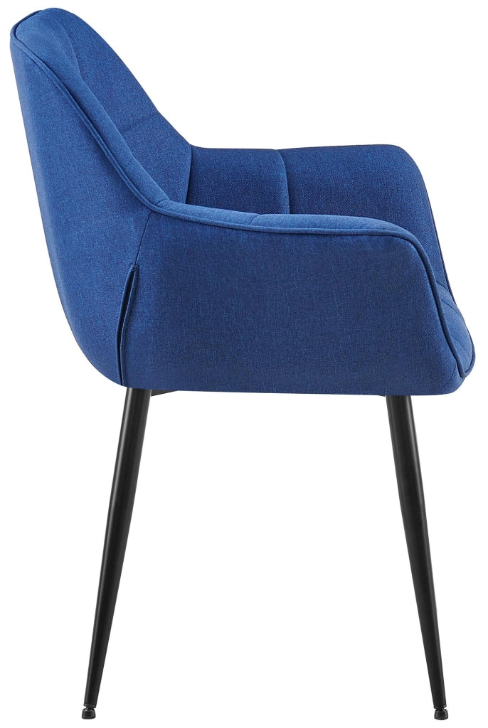 Sedia da pranzo Roseville blu,Tessuto