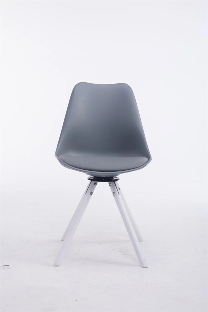 Sedia design Troyes Girevole Similpelle Rotondo grigio,bianco