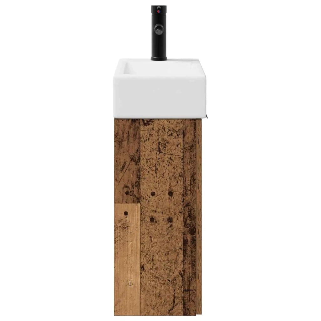 Mobile bagno con rubinetto Legno antico 45,5 x 22,5 x 84 cm