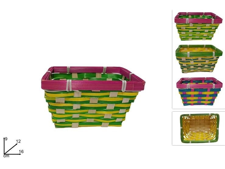 1 Pezzo Cestino Decorativo Rettangolare Pasquale Pasqua 16 x 12 cm 3 Colori